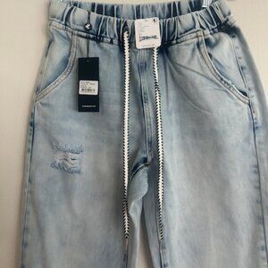 Free People One Teaspoon FLORENCE ROADHOUSE Relaxed Drawstring Jeans NWT